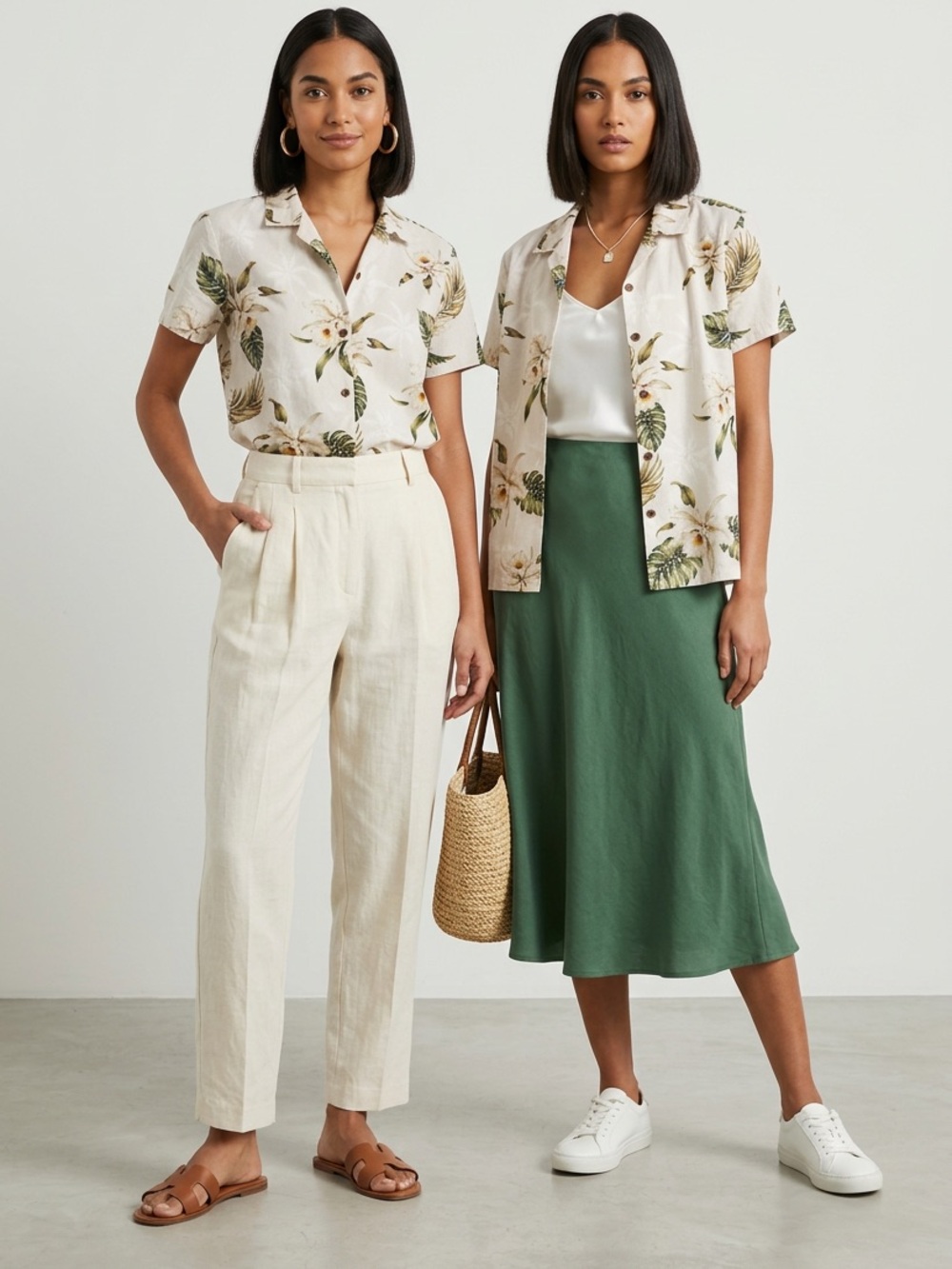 Ky’s Vintage L Cotton Button Down Shirt | Made in Hawaii Tropical Botanical